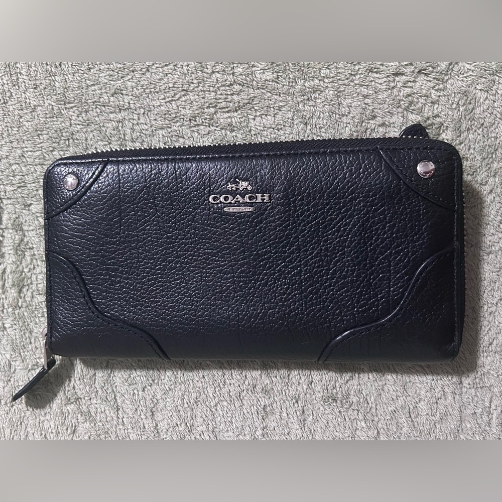 Coach Midnight Black Textured Wallet